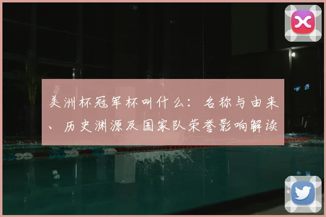 美洲杯冠军杯叫什么：名称与由来、历史渊源及国家队荣誉影响解读